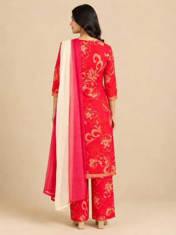 Women's_Red_Printed_Cotton_Kurta_Pant_Set_With_Dupatta_Festive_Ethnic_Wear