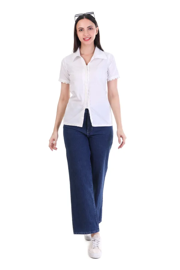 Women's_White_Cotton_Short_Sleeve_Shirt