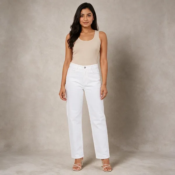 White_Denim_Straight_Fit_Jeans_For_Women