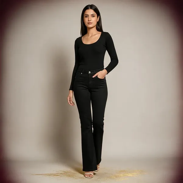 Black_Denim_Bootcut_Fit_Jeans_For_Women