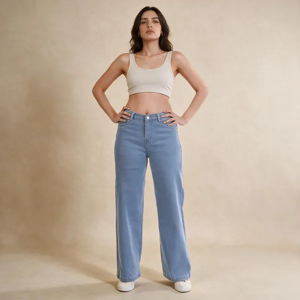 White_Denim_Wide_Leg_Baggy_Fit_High_Rise_Jeans_For_Women
