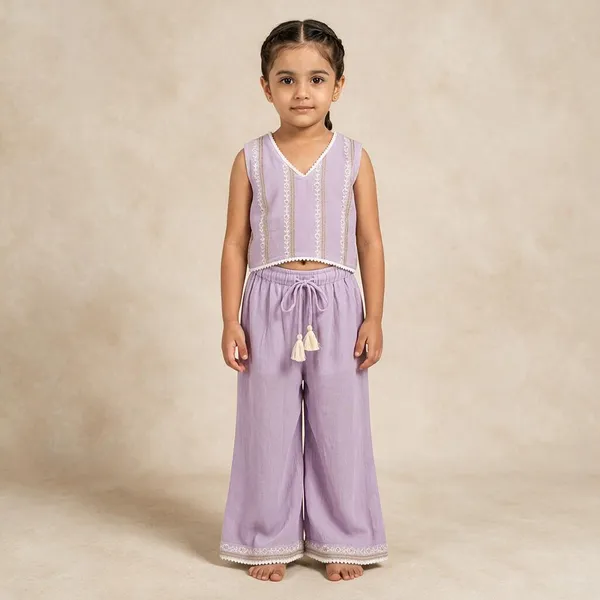 Lavender_Georgette_Sleeveless_Crop_Top_Palazzo_Set_With_Dupatta_For_Girls
