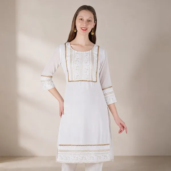 White_Georgette_Regular_Fit_Kurti_For_Women