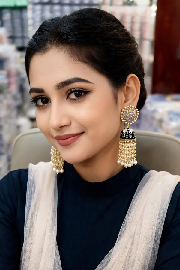 Multicolor_Steel_Stone_Studded_Jhumka_Earrings_For_Women