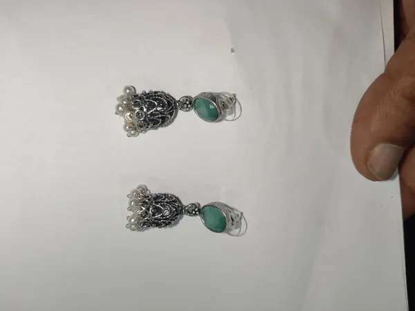 Silver-Tone_Turquoise_Drop_Earrings_for_Women