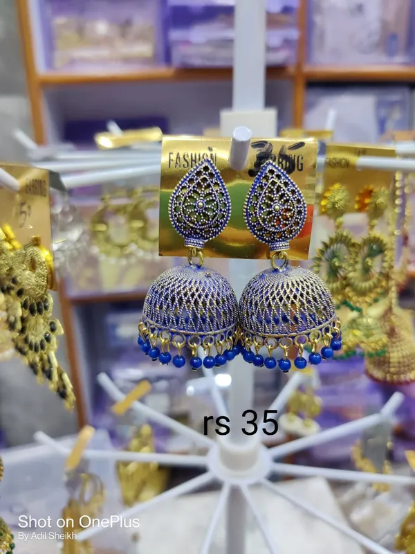 Blue_Steel_Beaded_Jhumka_Earrings_For_Women_Pack_Of_4