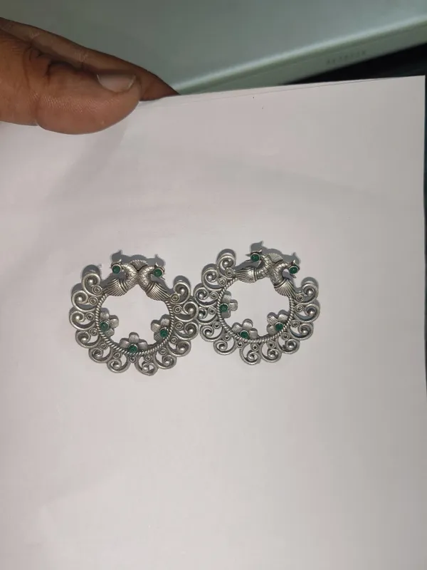 Silver_Steel_Oxidised_Peacock_Earrings_For_Women_Pack_Of_2