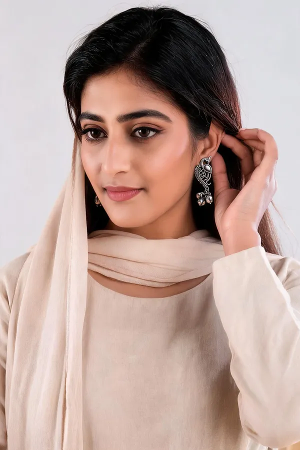 Silver_Steel_Oxidized_Peacock_Jhumka_Earrings_For_Women_Pack_Of_4