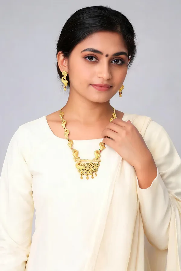 Gold_Steel_Peacock_Necklace_And_Earrings_Set_For_Women_Pack_Of_2