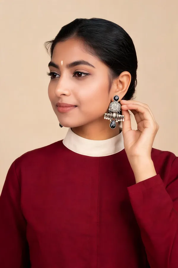 Silver_Steel_Oxidized_Chandbali_Drop_Earrings_For_Women_Pack_Of_2