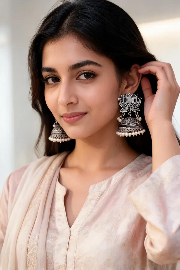 Silver_Steel_Jhumka_Earrings_For_Women
