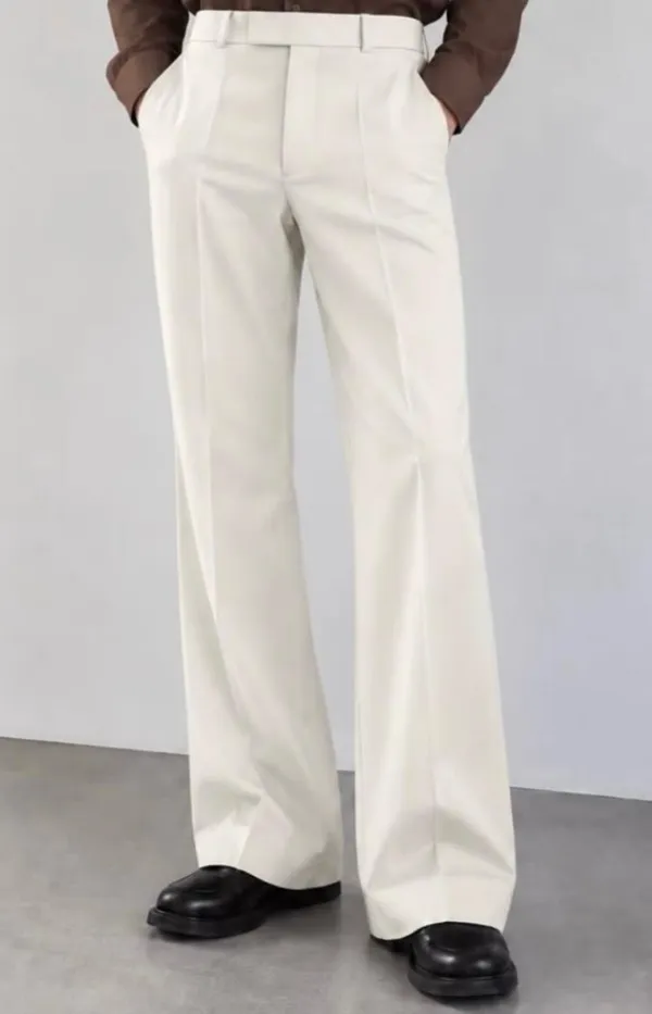Black_And_Cream_Linen_Relaxed_Drawstring_Trousers_For_Men_Pack_of_2