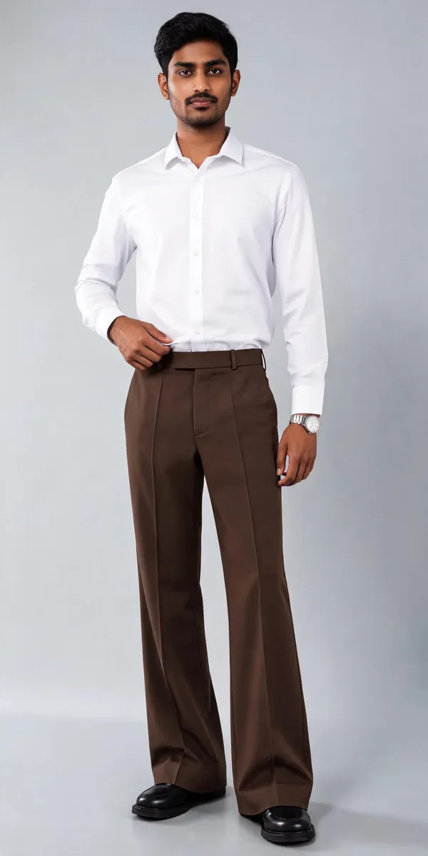 Brown_Armani_Bootcut_Trousers_For_Men