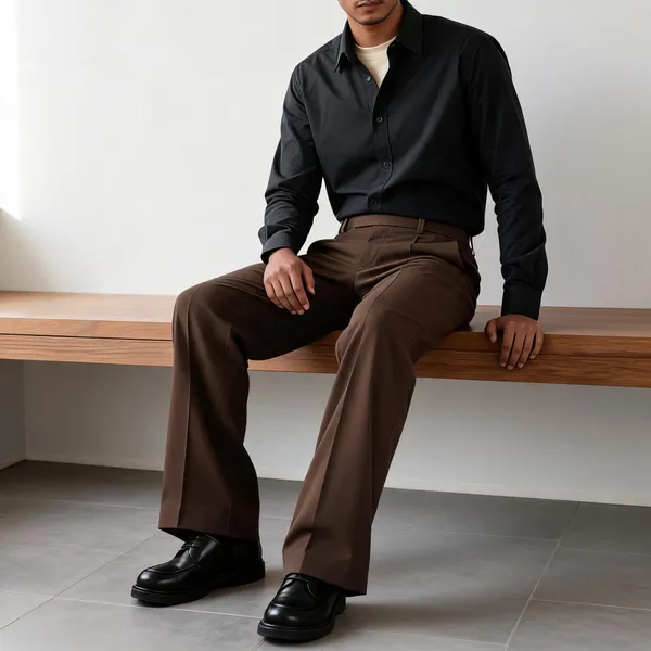Brown_Armani_Bootcut_Trousers_For_Men