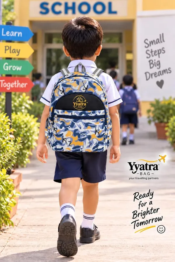 School_Kids_Bag_Blue_Camouflage_Backpack_For_School_Printed_Casual_Daypack_With_Multiple_Zipper_Compartments_Black_Front_Pocket_Adjustable_Padded_Shoulder_Straps_Lightweight_Bag_For_Boys_Girls