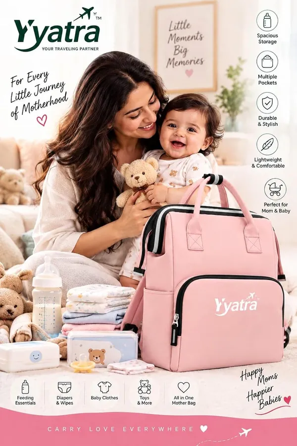 Baby_Bags_For_Mothers_Soft_Fabric_Front_Zip_Pocket_Pink_Color