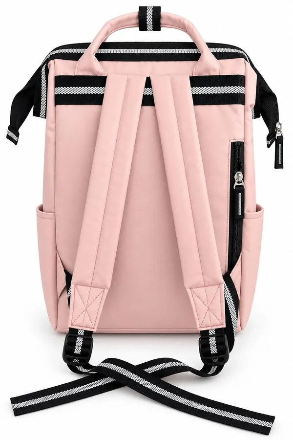 Baby_Bags_For_Mothers_Soft_Fabric_Front_Zip_Pocket_Pink_Color