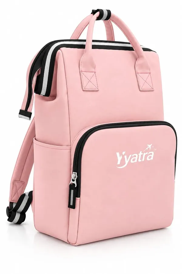 Baby_Bags_For_Mothers_Soft_Fabric_Front_Zip_Pocket_Pink_Color