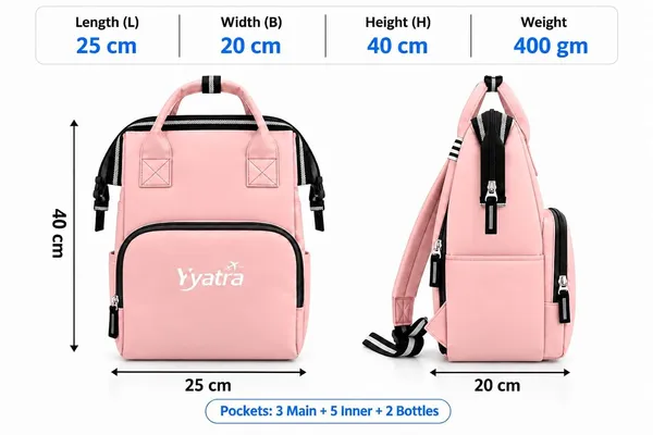 Baby_Bags_For_Mothers_Soft_Fabric_Front_Zip_Pocket_Pink_Color
