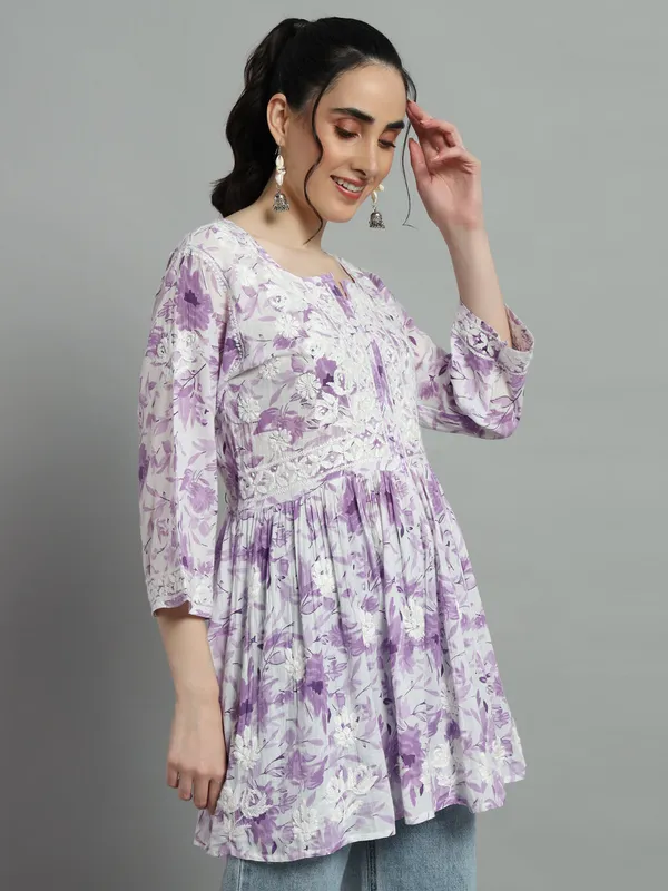 Short_Chikankari_Kurti_For_Womens_Purple