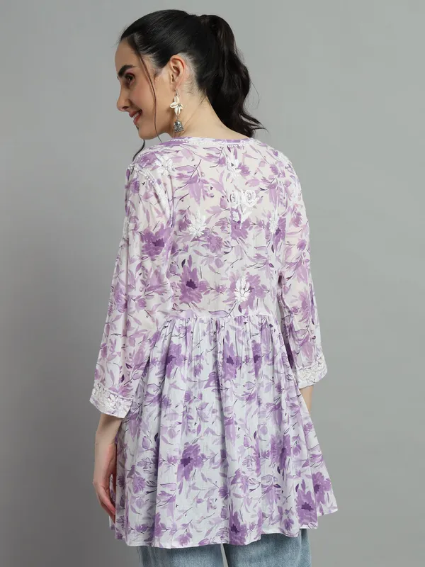 Short_Chikankari_Kurti_For_Womens_Purple