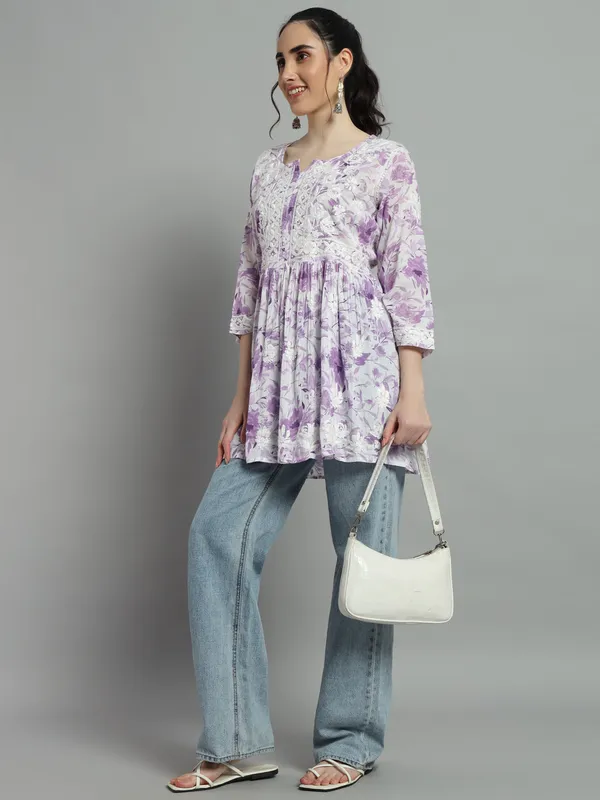Short_Chikankari_Kurti_For_Womens_Purple