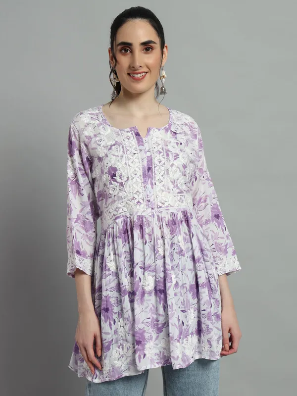 Short_Chikankari_Kurti_For_Womens_Purple