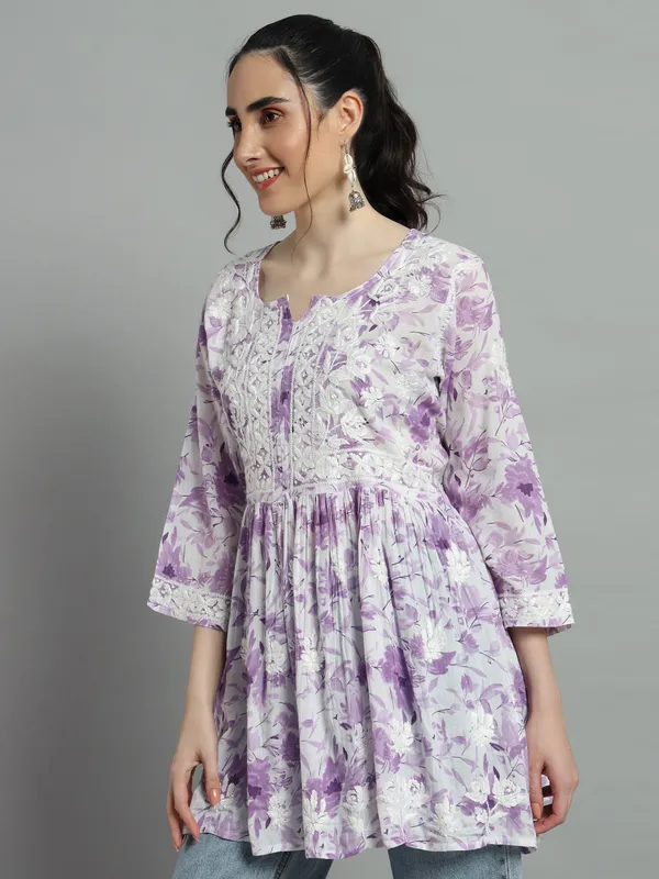 Short_Chikankari_Kurti_For_Womens_Purple