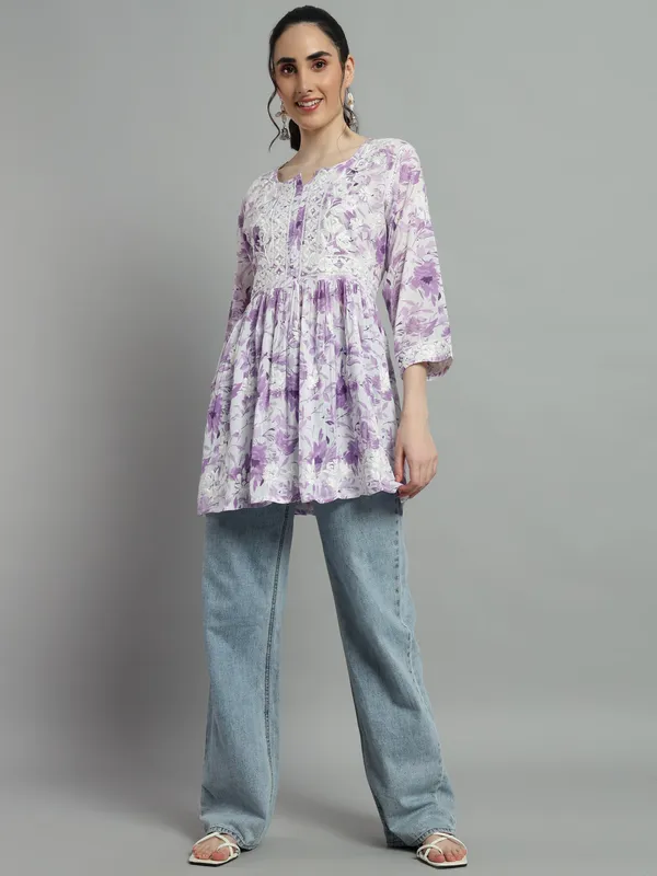 Short_Chikankari_Kurti_For_Womens_Purple