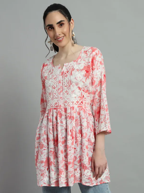 Short_Chikankari_Kurti_For_Womens_Orange