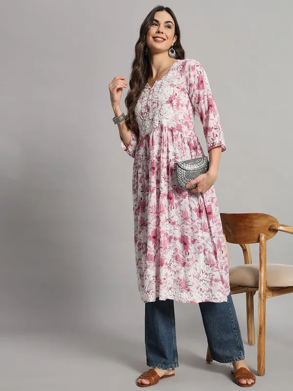 Chikankari_Long_Gown_For_Women_Wine