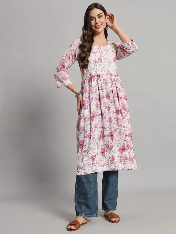 Chikankari_Long_Gown_For_Women_Wine