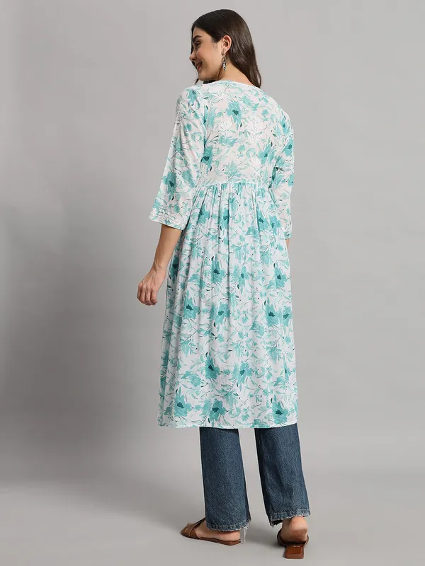 Chikankari_Long_Gown_For_Women_Mint_Green
