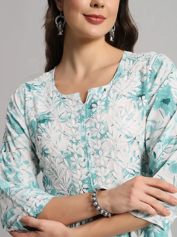 Chikankari_Long_Gown_For_Women_Mint_Green