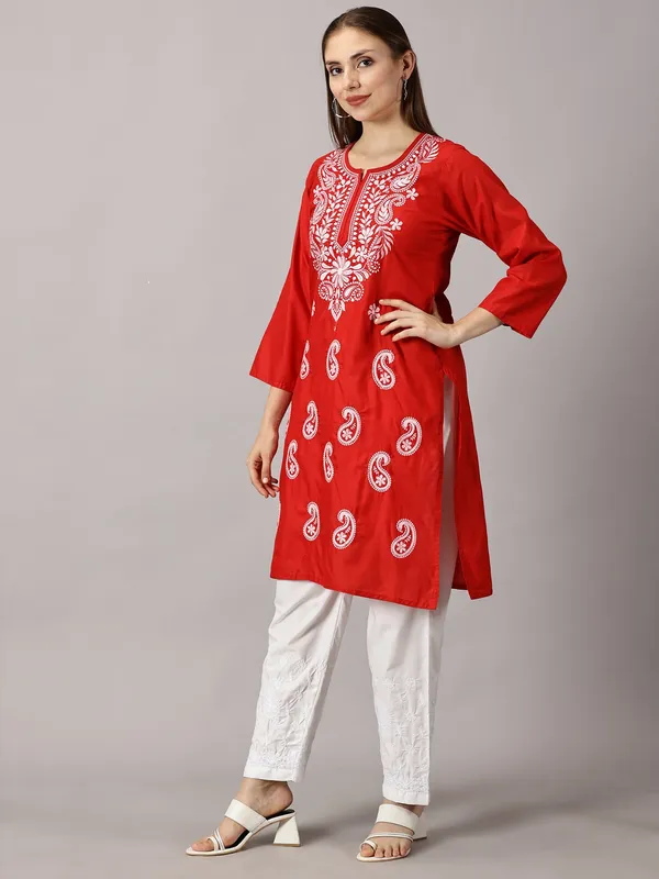 Kurti_For_Womens_Red_Straight_Kurti