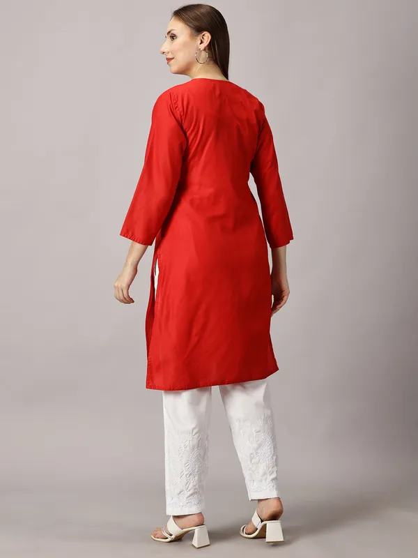 Kurti_For_Womens_Red_Straight_Kurti