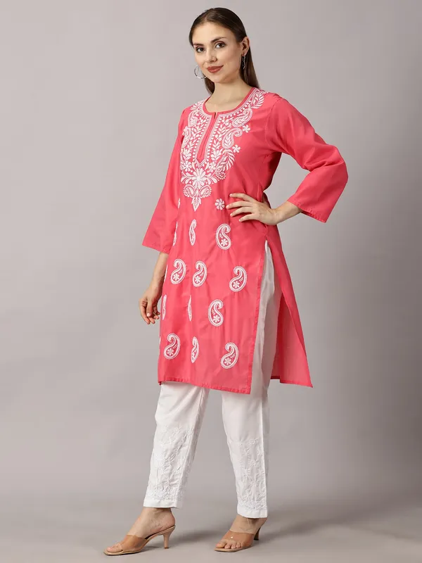Kurti_For_Womens_Peach_Straight_Kurti