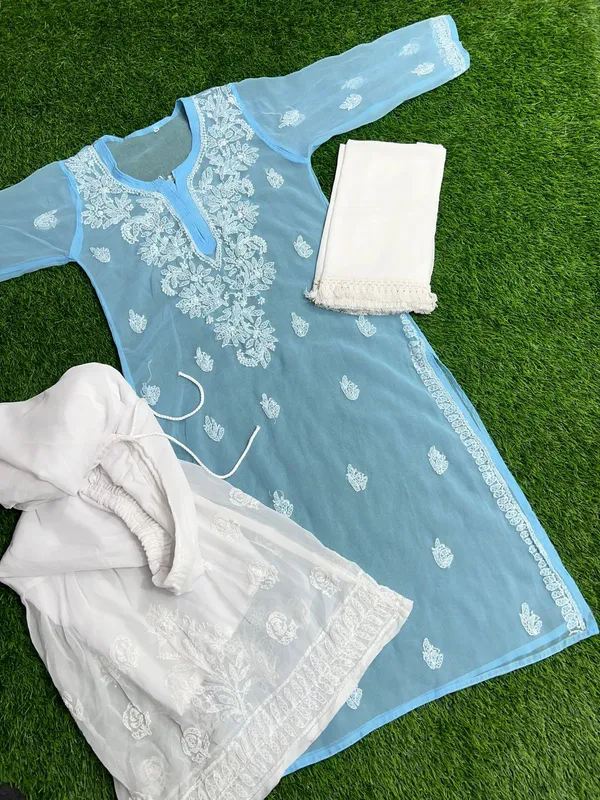 Kurti_Gharara_Sets_Sky_Blue_Pure_Georgette