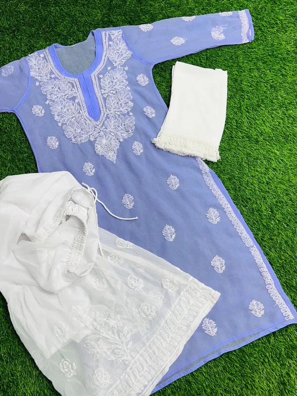 Kurti_Gharara_Sets_Lavendar_Pure_Georgette