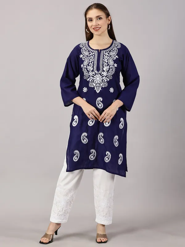 Kurti_For_Womens_Royal_Blue_Straight_Kurti