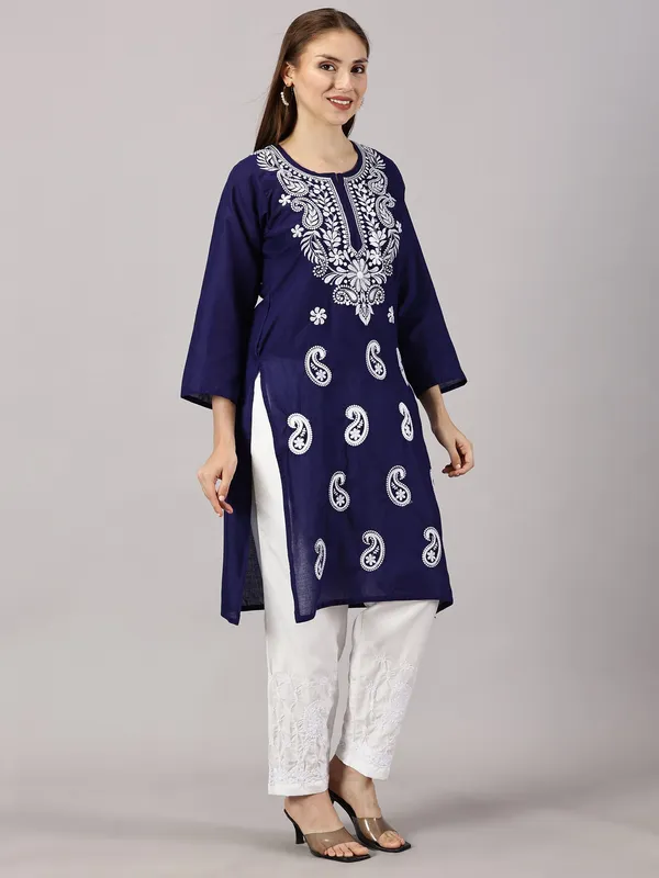 Kurti_For_Womens_Royal_Blue_Straight_Kurti