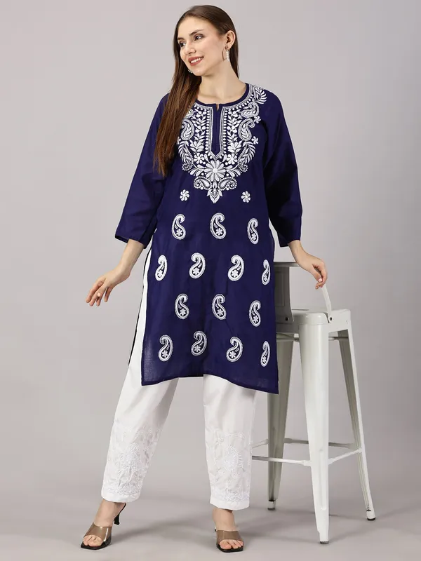 Kurti_For_Womens_Royal_Blue_Straight_Kurti