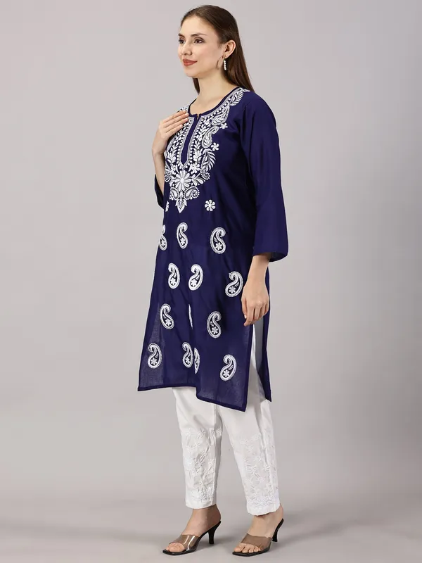Kurti_For_Womens_Royal_Blue_Straight_Kurti