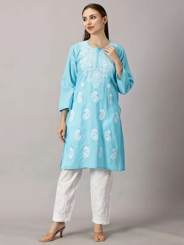 Kurti_For_Womens_Sky_Blue_Straight_Kurti