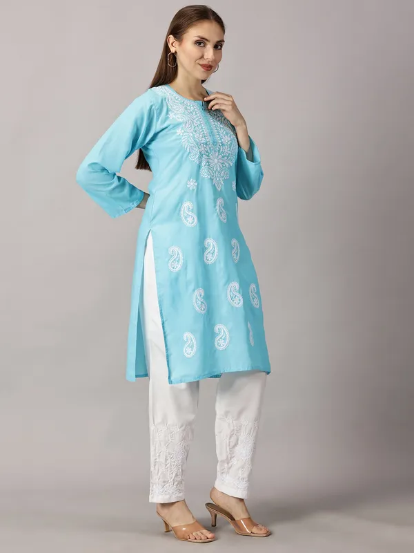 Kurti_For_Womens_Sky_Blue_Straight_Kurti