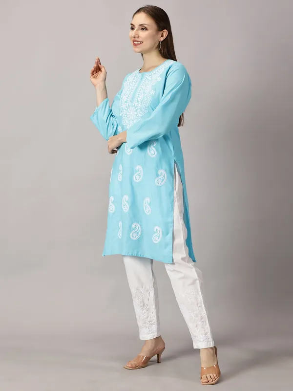 Kurti_For_Womens_Sky_Blue_Straight_Kurti