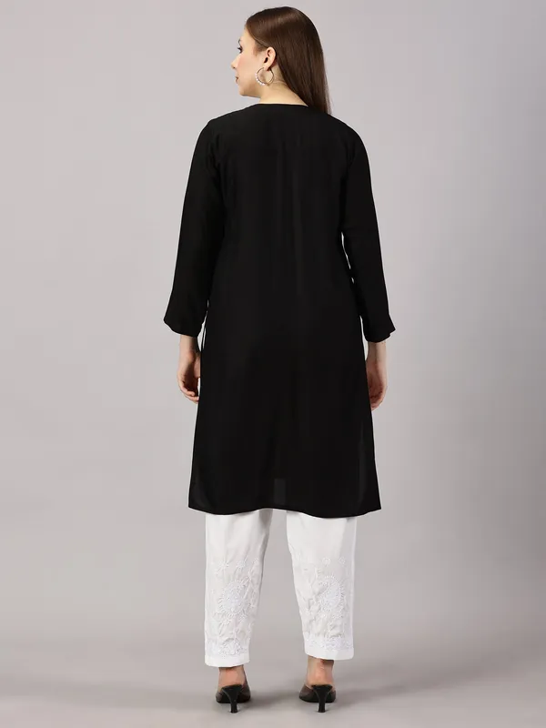 Rayon_Chikankari_Kurti_For_Womens_Black