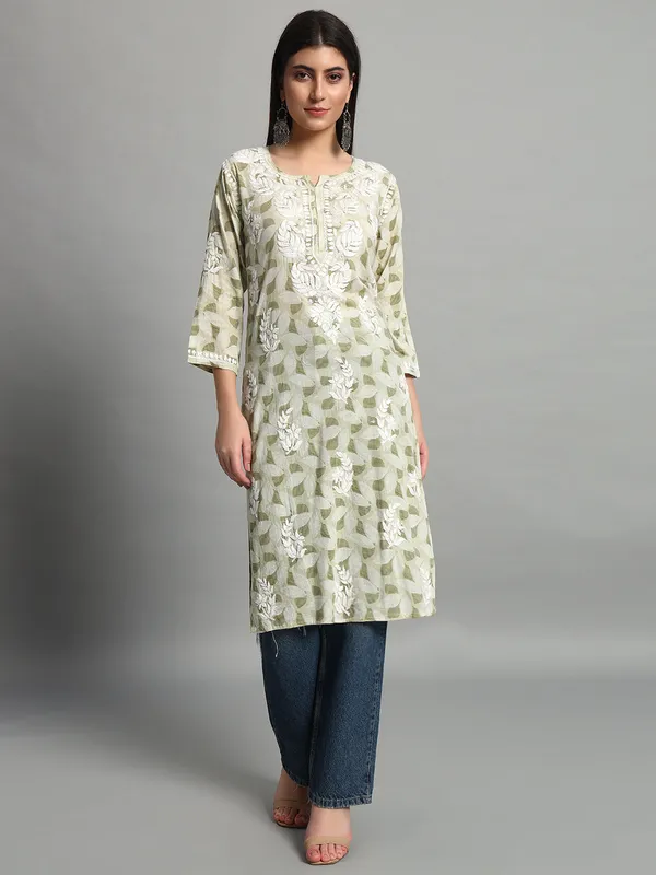 Cotton_Kurta_For_Women_Olive