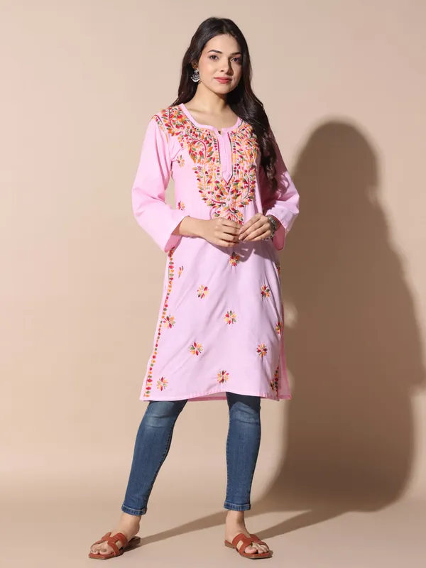 Chikankari_Cotton_Kurti_Female_Cotton
