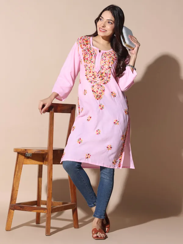 Chikankari_Cotton_Kurti_Female_Cotton